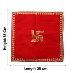 Swastik Red Velvet Puja Aasan