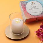Golden Decorative Plate Candle Stand