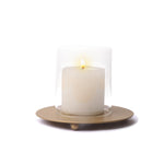 Golden Decorative Plate Candle Stand