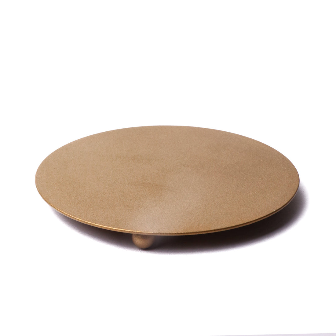 Golden Decorative Plate Candle Stand