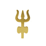 Brass Trishul with Damru Tilak Stamp Deity Ornament