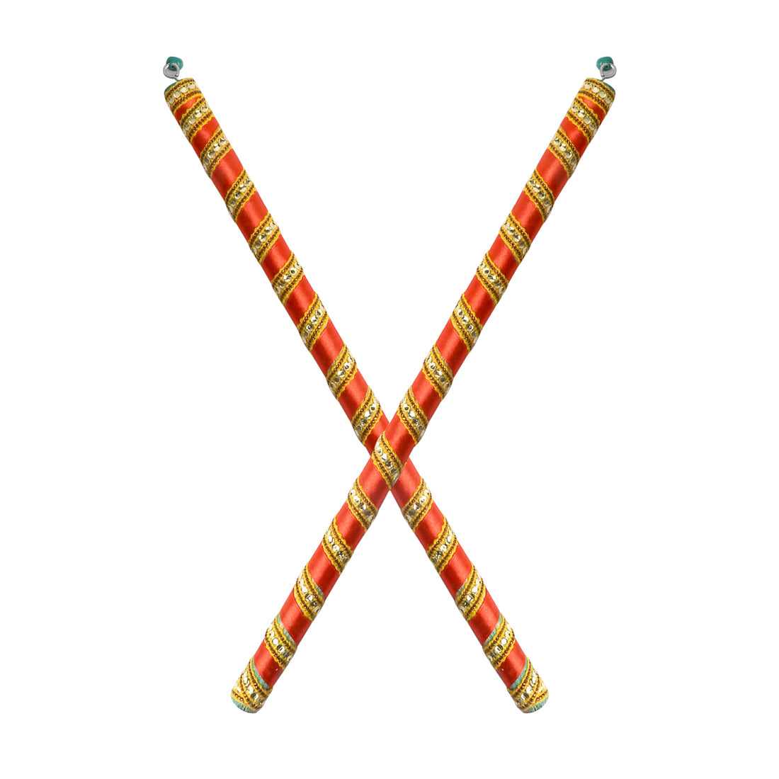 Handcrafted Silk Ribbon Wrapped Wooden Dandiya Sticks