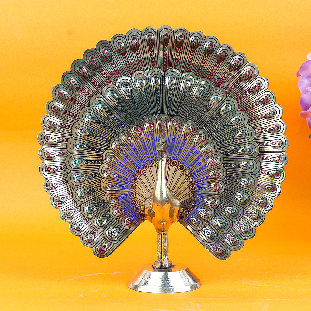 Elegant Brass Peacock Statue Puja Store Online Pooja Items Online Puja Samagri Pooja Store near me www.satvikstore.in