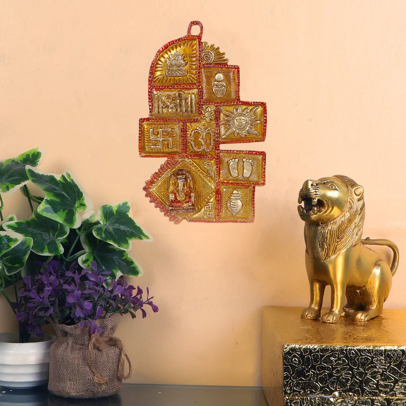 9.4 Inch Pure Brass Vastu Plate Wall Decor