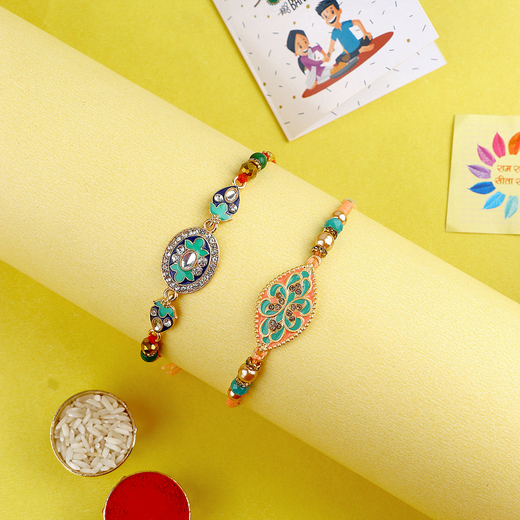 Explore the Finest Collection of Designer Rakhis Online - Rakhi, Rakhi Set of 2, Latest Rakhi Collection 2023 | SatvikStore.in. Express your love with Premium Quality Rakhis, available for delivery in India and Abroad. Don't miss the Raksha Bandhan Special, shop now for an unforgettable celebration!