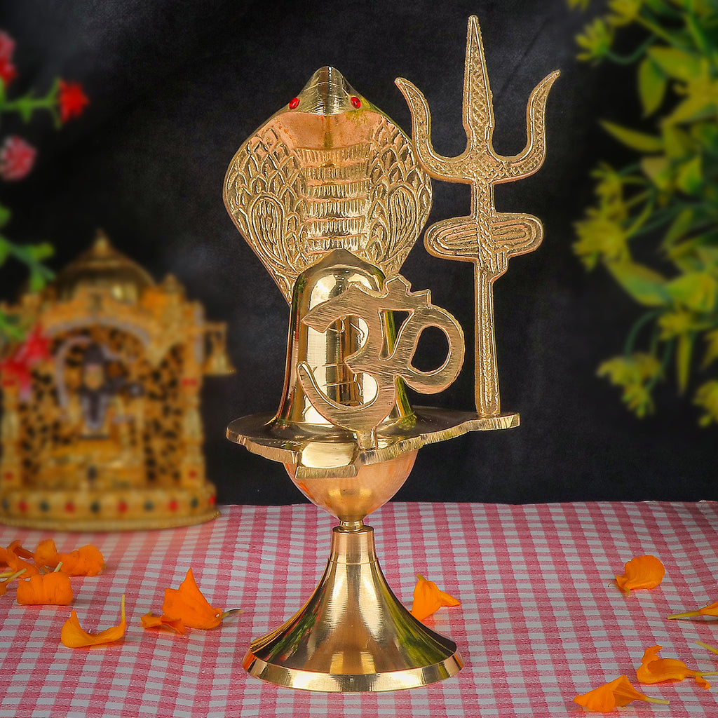 Charming Pure Brass Shivling (6.3 Inch) Puja Store Online Pooja Items Online Puja Samagri Pooja Store near me www.satvikstore.in