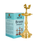 12 Inch Brass Peacock Kerala Diya
