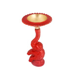 Multicolor Elephant Diya Metal Table Dia Laxmi Candle Tea Light Holder (Pack of 2)
