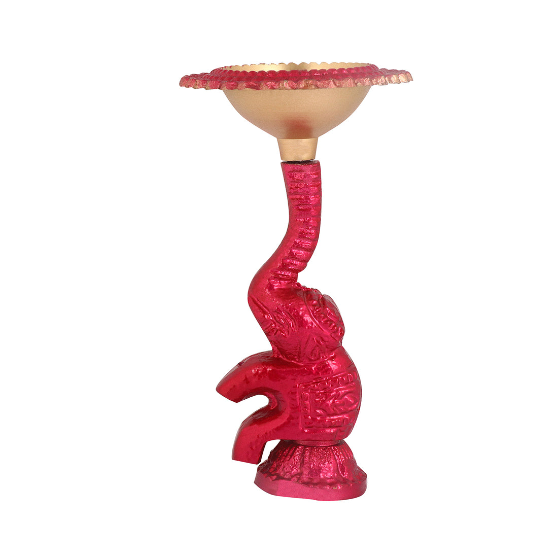 Multicolor Elephant Diya Metal Table Dia Laxmi Candle Tea Light Holder (Pack of 2)
