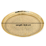 7 Piece Brass Designer Pooja Thali Set (9 Inch) Design 7