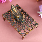 3.3 Antique Brass Ganesha Relaxing On Charpoy