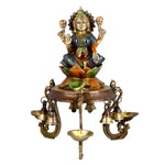 6.1 Inch Decorative Brass Chowki With Diya and Bell