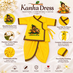 Size 2 Makhan Chor Yellow Krishna Dress with Pink Border