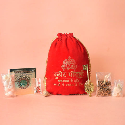 Kuber Potli is a sacred and auspicious pouch designed to attract financial success, prosperity, and business growth, making it an ideal tool for spiritual wealth manifestation – India’s Largest Pooja Accessories Brand – www.satvikstore.in
