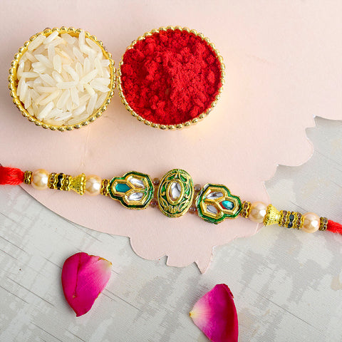Kundan Designer Rakhi | India’s Largest Pooja Accessories Brand – www.satvikstore.in