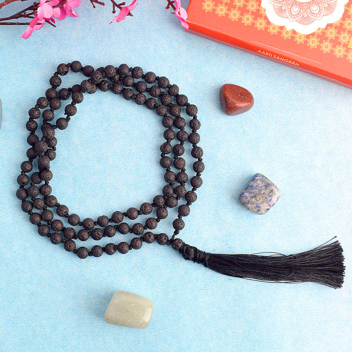 Lava Crystal Mala for Reiki Healing – 6 MM Beads