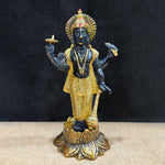 7 Inch Majestic Lord Vishnu Ji Statue, beautifully crafted in brass, representing divine protection, blessings, and serenity—perfect for home temples and spiritual decor. No.1 Brass Idol Store www.satvikstore.in 