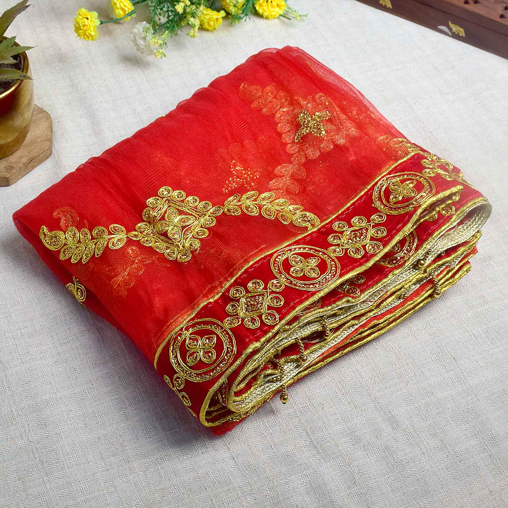 Enhance your spiritual rituals with this beautiful Mata Ki Chunri, designed with intricate golden winged motifs. Measuring 212 cm (83.5 inches) in length and 102 cm (40 inches) in height, this Chunri is crafted from premium-quality fabric with delicate gold detailing. Ideal for Navratri, Durga Puja, temple offerings, and home decor, it adds a divine touch to your prayers and celebrations.

🛍️ Shop authentic Mata Ki Chunris, Devi Chunaris, and more at Satvik Store for all your pooja and festive essentials. 