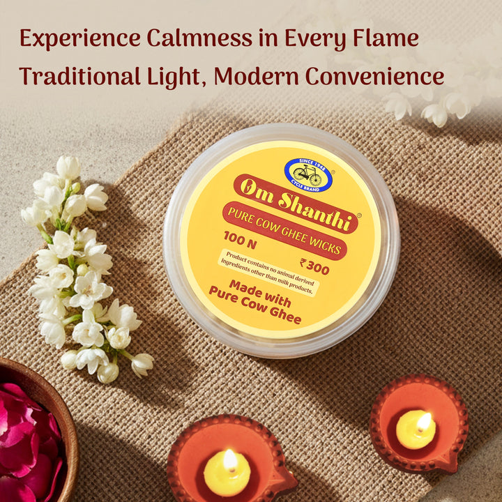 Pure Cow Ghee Wicks for lighting diyas during puja and aarti