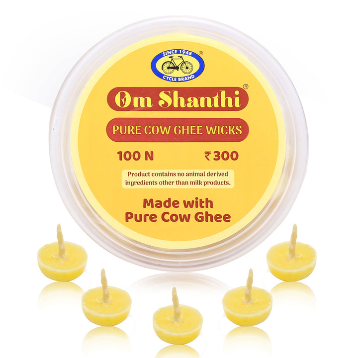 Pure Cow Ghee Wicks for lighting diyas during puja and aarti