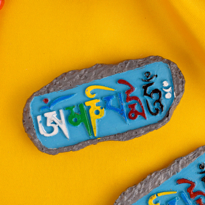 OM MANI Padme HUM Stone Fridge Magnet – engraved Tibetan mantra on stone, bringing peace, compassion, and good fortune to your space. India’s Largest Pooja Accessories Brand – www.satvikstore.in