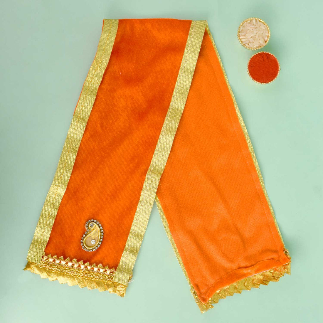 Orange Patka Dupatta | India’s Largest Pooja Accessories Brand – www.satvikstore.in
