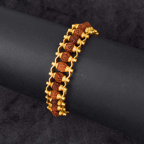 IGP Gold Plated Rudraksha Bracelet-Unisex