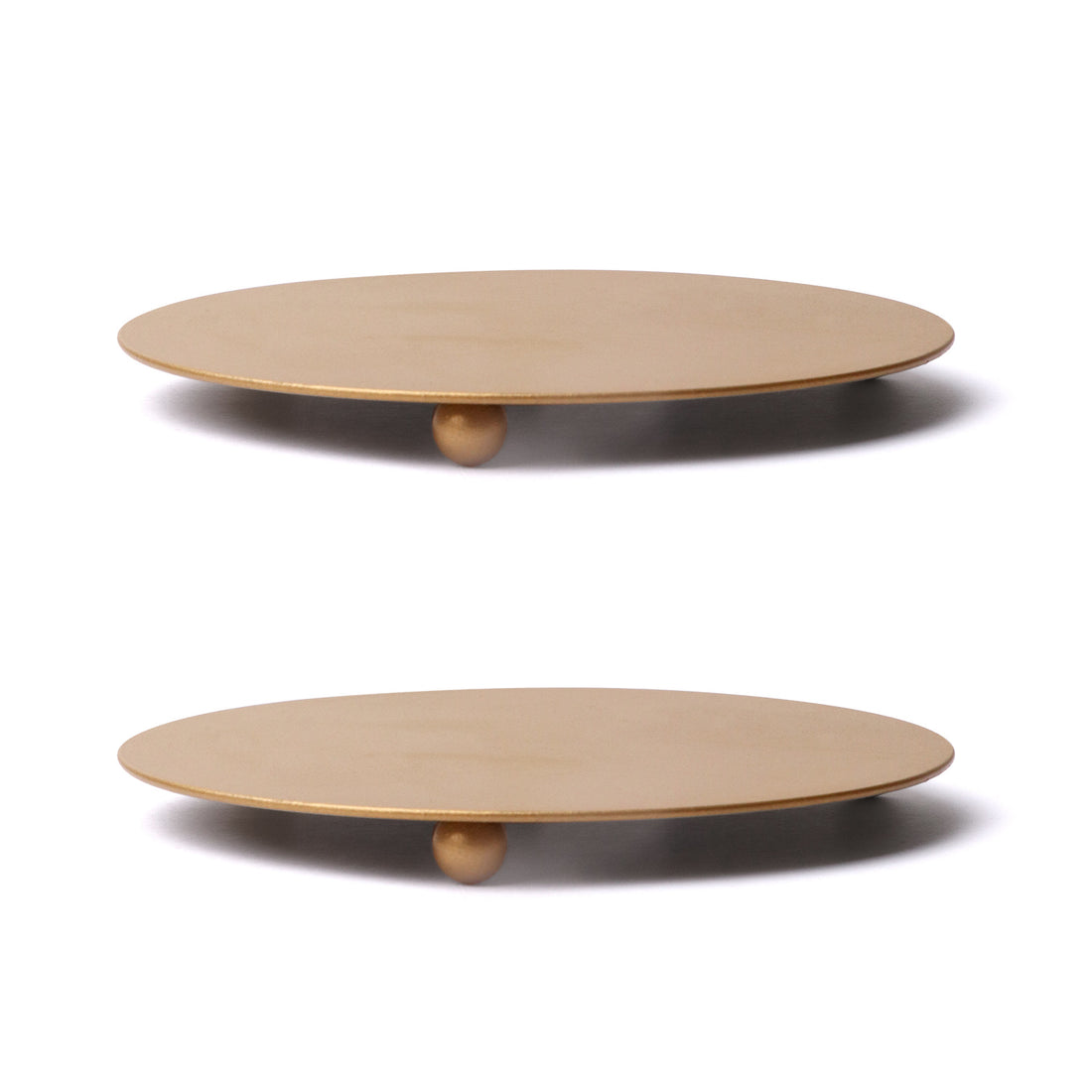 Golden Decorative Plate Candle Stand