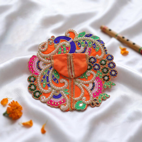 Size 0 to 4 Royal Heavy Peacock Embroidery Laddu Gopal Dress