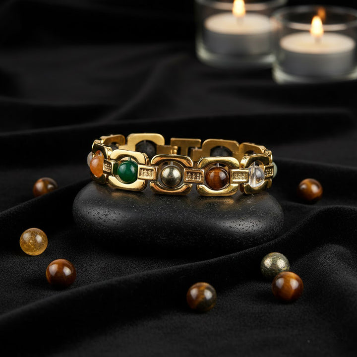 Premium Gold Plated Dhanyog Bracelet Unisex Spiritual Jewelry for Positive Energy and Prosperity India’s Largest Puja Accessories Brand- www.satvikstore.in