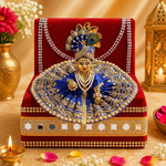 Divine Embrace: Laddu Gopal's Enchanting Velvet Sleeping Bed Small