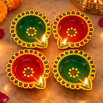 Crafting Light Unique Clay Diyas for a Radiant DiwaliSet of 4