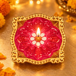 Shimmering Traditions Beautiful Clay Diyas for Diwali Set of 6