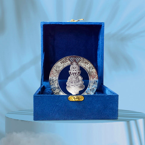 Sacred Silver Ganesh Tea Light Candle Holder – Elegant Metal Decorative Diya for Home, Pooja and Festive Décor. India’s Largest Brass Idols Brand - www.satvikstore.in
