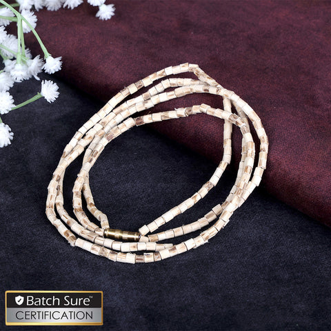 Sacred double-layer Tulsi Kanthi Mala made from natural Tulsi wood beads for spiritual wear and devotion. India’s Largest Pooja Accessories Brand – www.satvikstore.in
