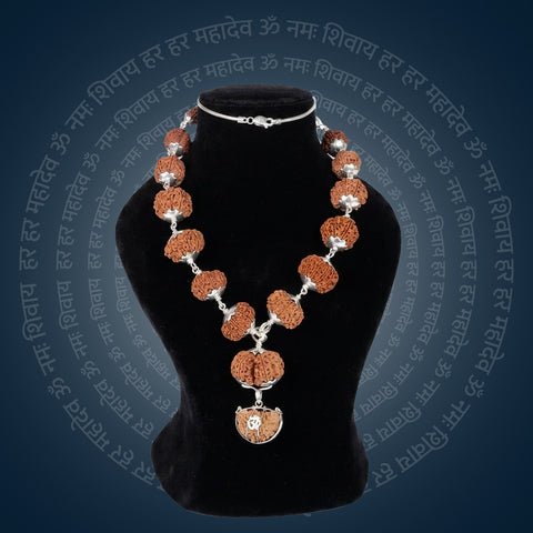 Siddha Mala with 1 Mukhi Half Moon (Silver Chain, Nepal Collector)
