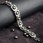 Silver Plated Pyrite Bracelet Premium Spiritual Jewelry for Positive Energy and Protection India’s Largest Puja Accessories Brand- www.satvikstore.in