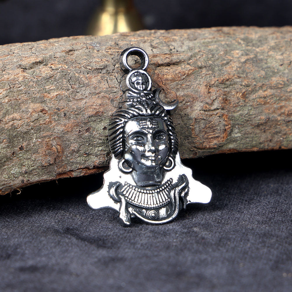 Silver Plated Shivay Pendant – Lord Shiva Devotional Accessory for Spiritual Protection and Positive Energy. India’s Largest Pooja Accessories Brand – www.satvikstore.in
