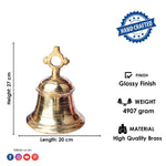 10.6 Inch Handcrafted Brass Ghanta for Temple
