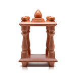 Small wooden mantapa with natural finish for home puja
