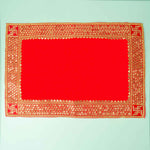 Swastik Design Velvet Aasan 16x24 Inch Pack of 4 with Golden Lace Border. India’s Largest Pooja Accessories Brand - www.satvikstore.in