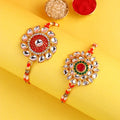 Traditional Kundan Rakhi pair with decorative stonework India’s Largest Pooja Accessories Brand – www.satvikstore.in
