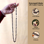 Karungali Mala 8mm Beads with Copper Capping Energy Protection Govt Certified