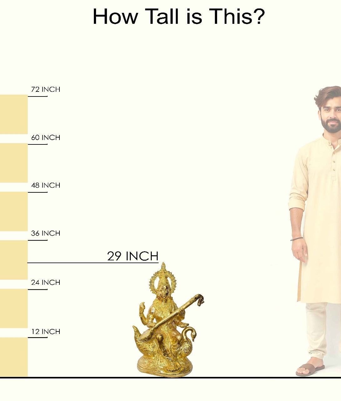 Handcrafted Brass Saraswati Idol for Home & Temple | Best for VIP Gift & Big Premium Gift | Large Goddess Saraswati Statue with Glossy Finish | 75 cm Height, 27.2 kg Weight | Best for Your Temple & Puja Decor | Premium Quality Brass Murti | India's Large Puja Accessories Brand - Satvikstore.in