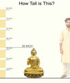 Handcrafted brass statue of Buddha seated in the Abhaya Mudra (gesture of fearlessness and protection) on a lotus pedestal. Best for VIP Gift, best for big premium gift, best for your meditation space, symbol of peace and enlightenment. India's Large Puja Accessories Brand - Satvikstore.in