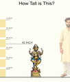 Handcrafted large brass standing statue of Lord Ganesha holding a modak and lotus, glossy finish, weight 60000 grams (60 kg), height 107 cm (approximately 42.13 inches), length 50 cm (approximately 19.69 inches). Best for VIP Gift, best for big premium gift, best for your temple. India's Large Puja Accessories Brand - Satvikstore.in