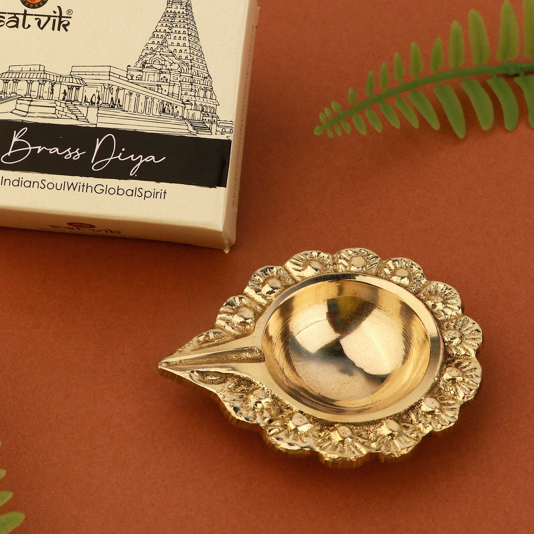 Adorable Floral Brass Laxmi Diya