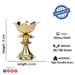 3.5 Inch Kamal Stand Brass Diya – Antique Brass Oil Lamp