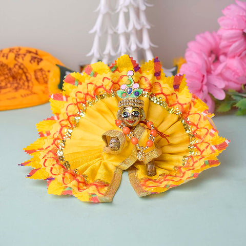 Radiant Yellow Laddu Gopal Dress with Golden Gota – India’s Largest Pooja Accessories Brand – www.satvikstore.in