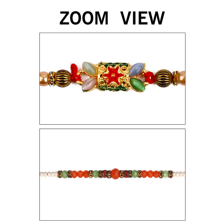 Explore our exquisite collection of Rakhi online 2023. Choose from a stunning Rakhi set of 2, perfect for brothers, bhaiya, and bhai. Shop designer Rakhi and beautiful Rakhi online to send Rakhi abroad. Celebrate with Indian Rakhi and find the perfect Rakhi gift at SatvikStore.in."